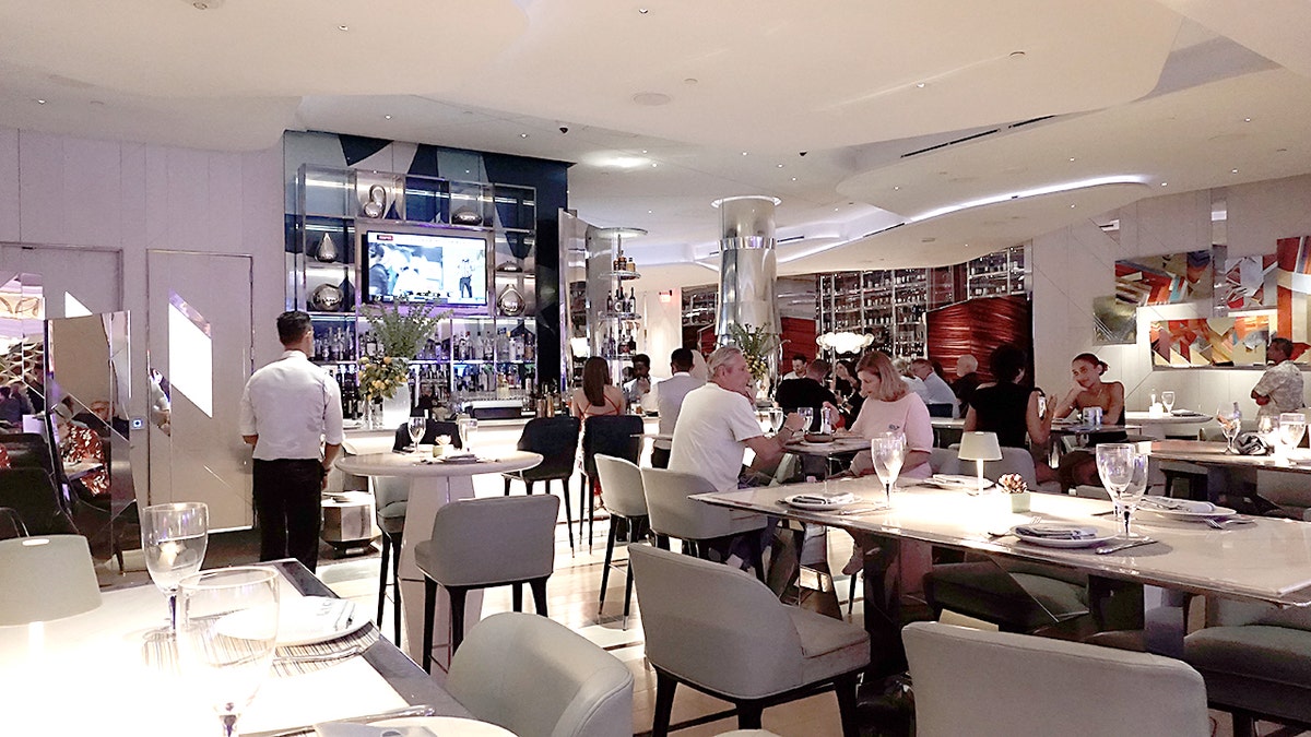 Customers eating at a restaurant in Las Vegas.