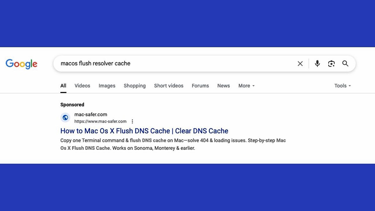 A suspicious link on Google
