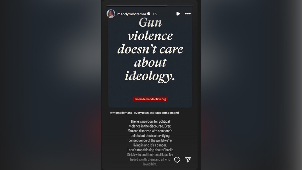 Moore posted an Instagram story, condemning political violence.