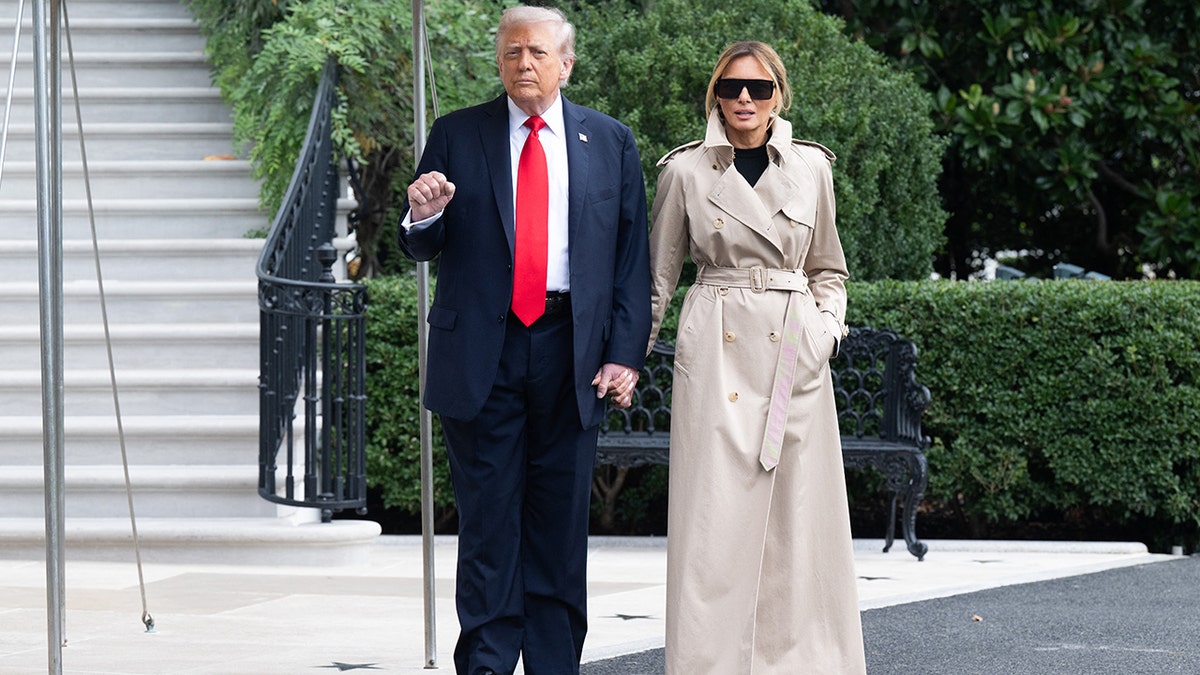 Melania Trump and President Trump leaving Washington D.C. on September 16.