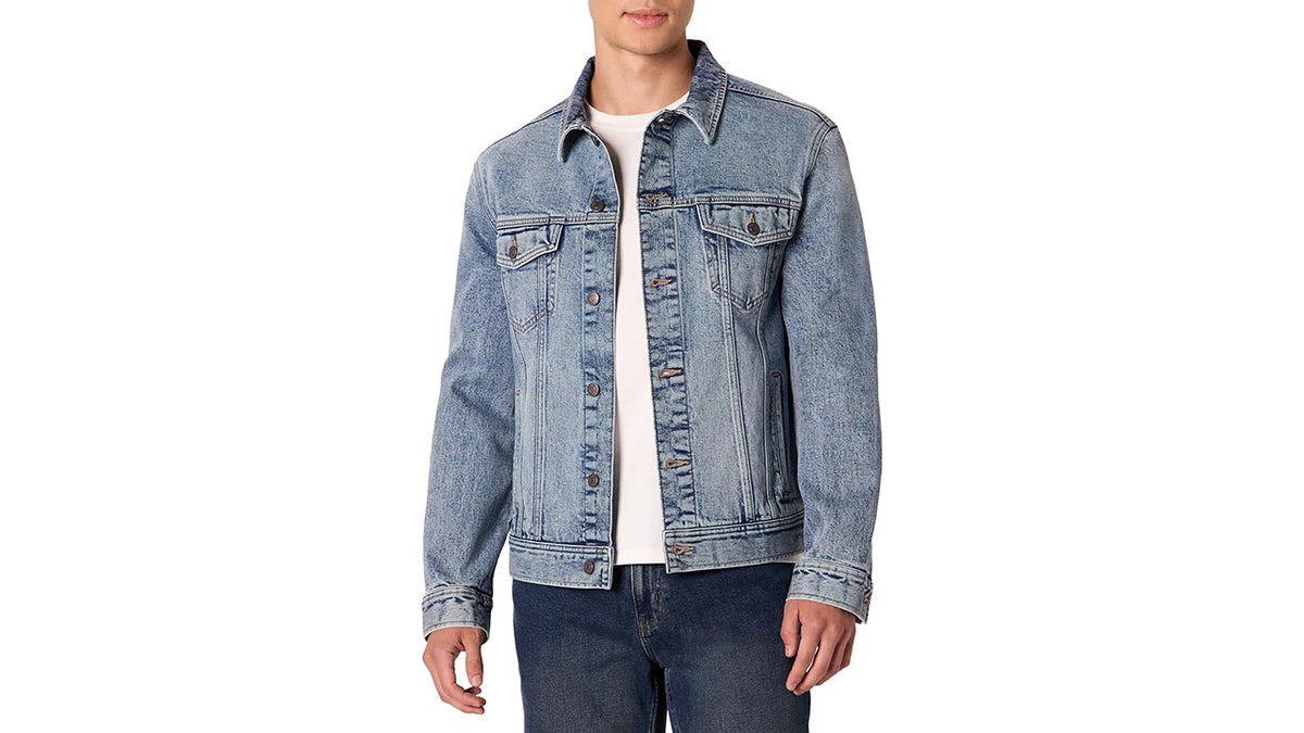 A classic jean jacket is a stylish, comfortable choice for everyday wear.
