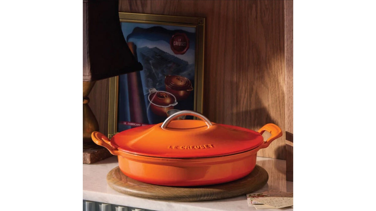 Braiser's wide shallow base is ideal for scorching and boiling