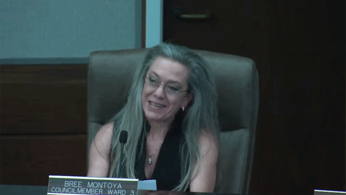 Bree Montoya speaking at Norman City Council before resignation