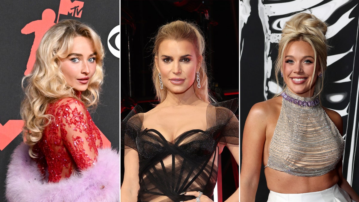 Sabrina Carpenter wore a pure red dress, Jessica Simpson Sports Sports sheer black gown, and Megan Moroney Rock swayed in a glittering upper.