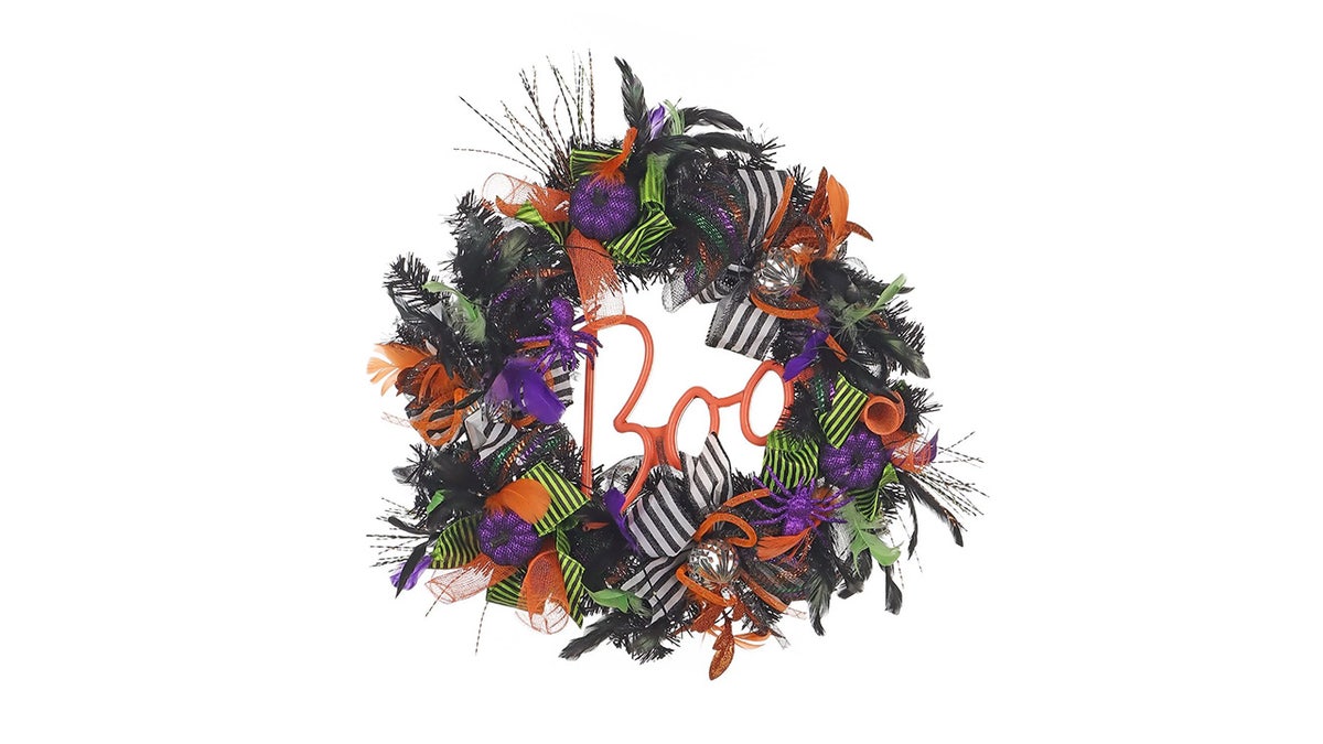 Wear your door with boo wreath.