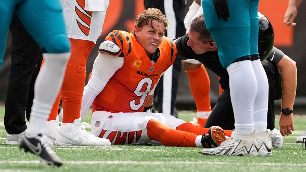 Joe Burrow on the ground