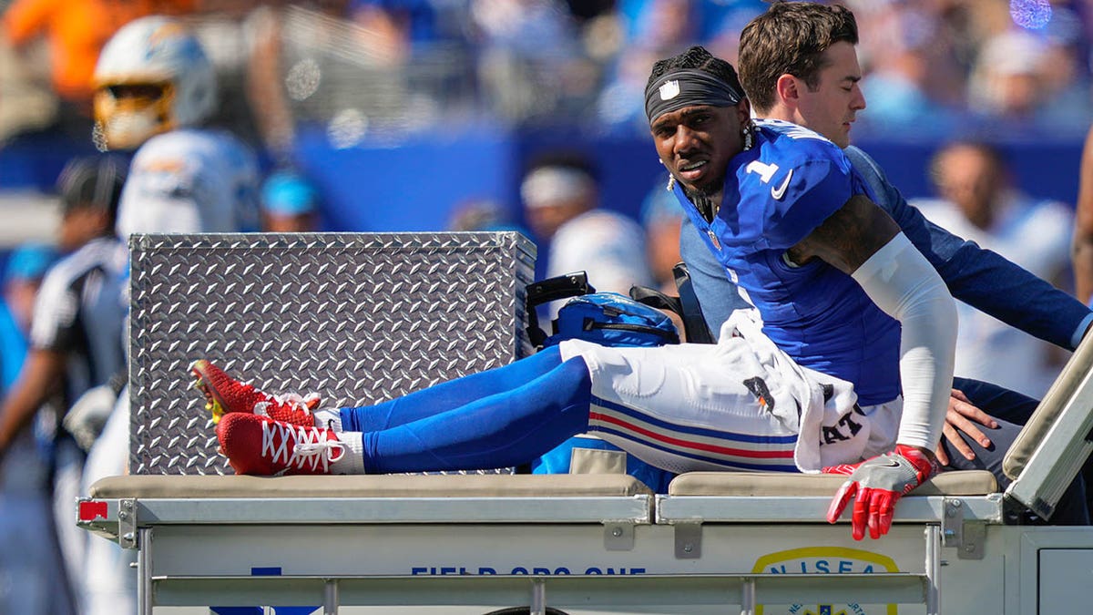 Malik Nabers on the medical cart