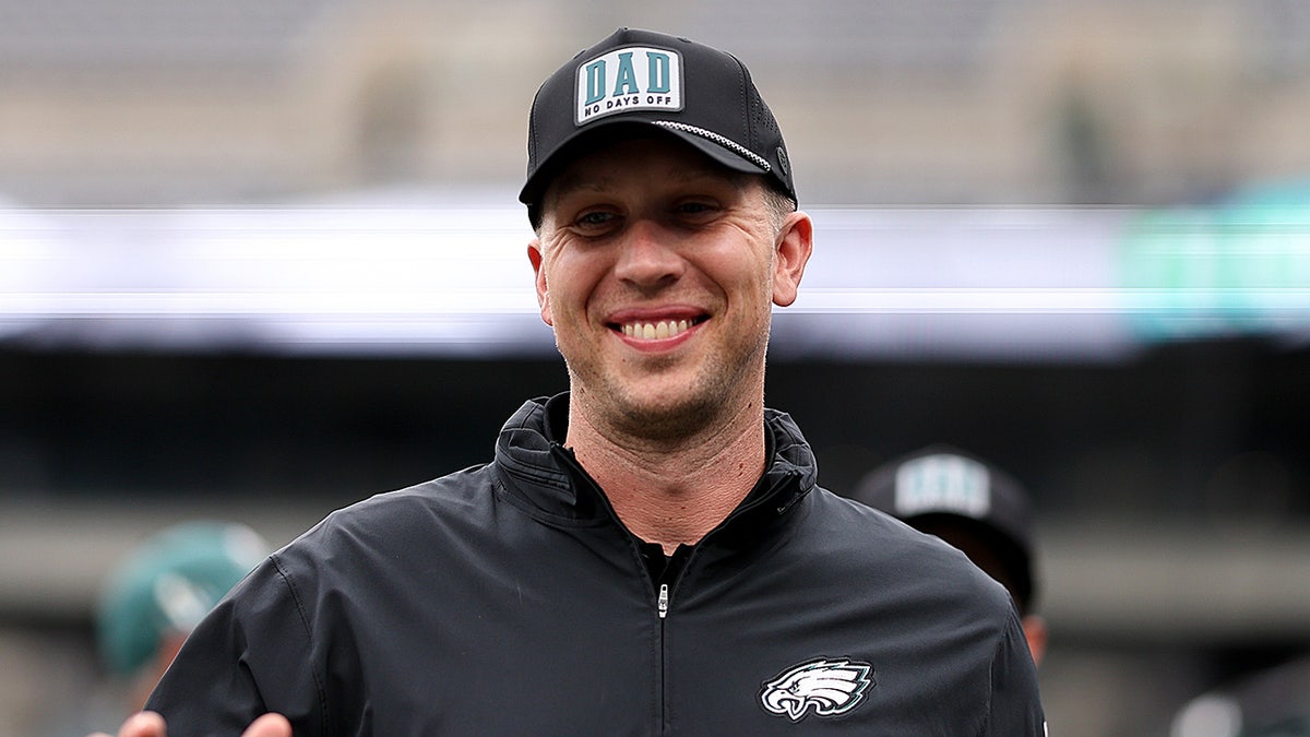 Nick Foles looks on