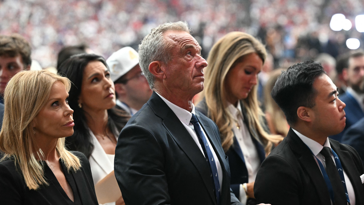 U.S. Secretary of Health and Human Services Robert F. Kennedy Jr. seen in the audience of Charlie Kirk's memorial service
