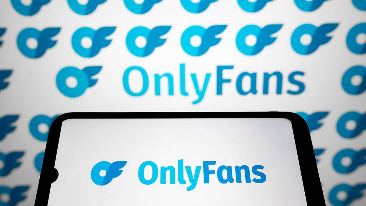 The phone screen shows the unique logo
