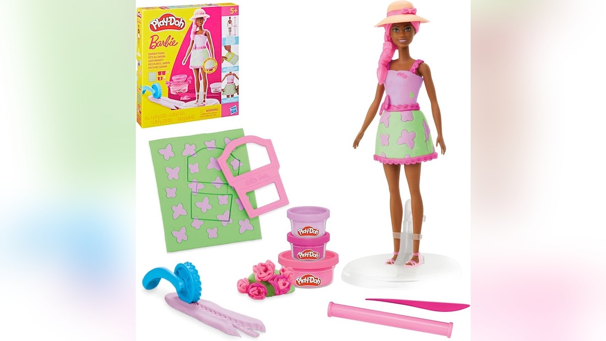 Create Play-Doh fashion for your Barbie.