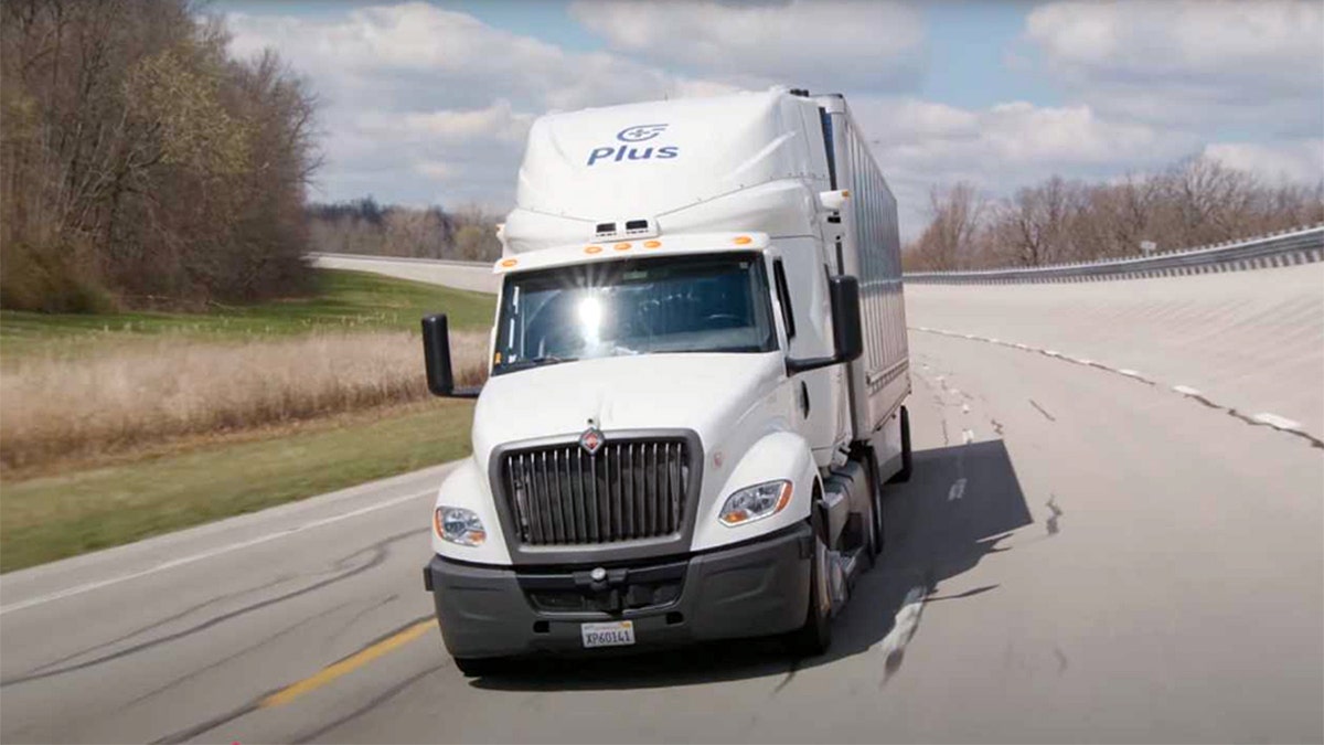 A semi truck on a road