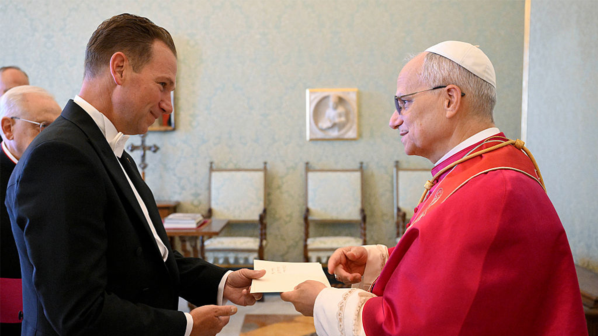 Pope Leo XIV and the new U.S. ambassador to the Holy See, Brian Burch