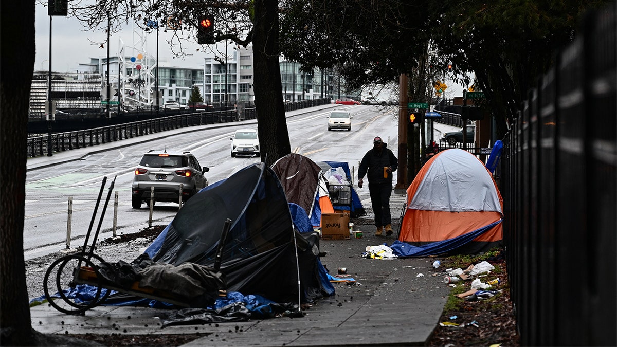 Homeless encampment in Portland, Oregon