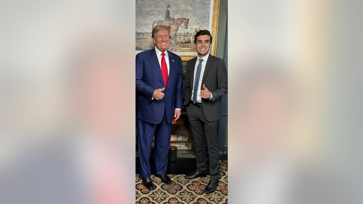President Donald Trump, left, and Ariel Abergel, right. 