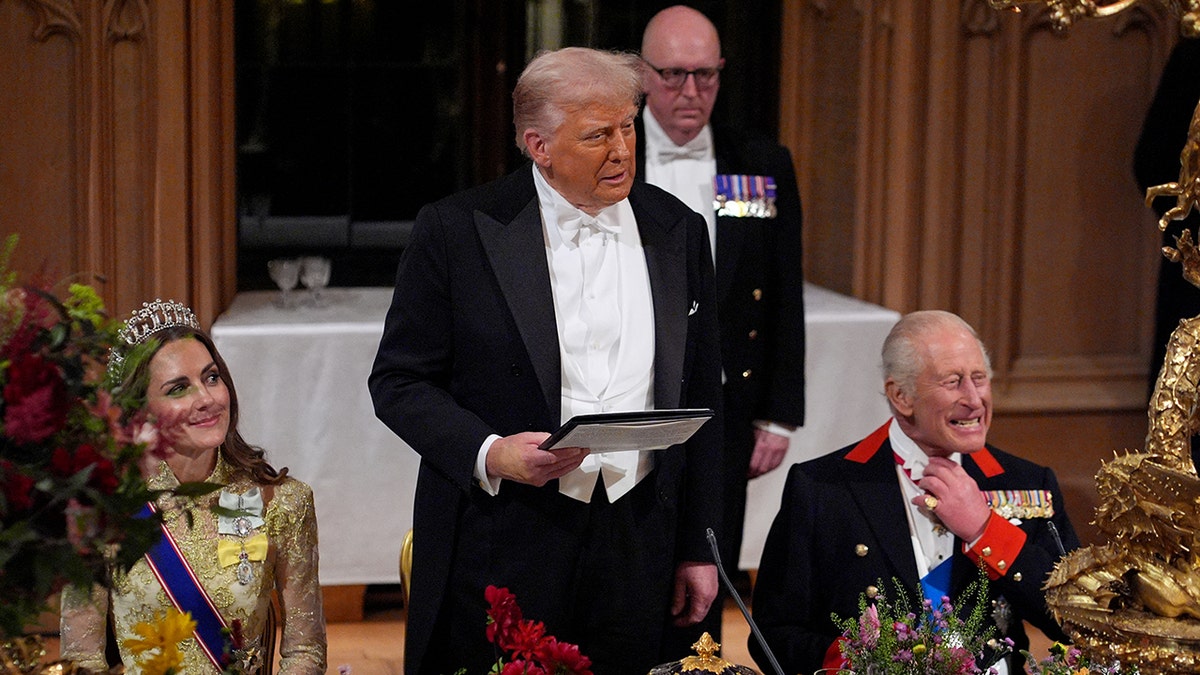 President Trump giving a speech.
