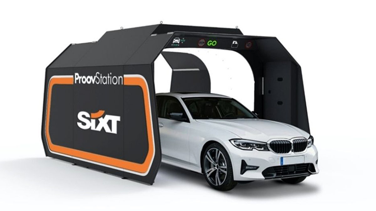 A ProovStation scanner over a rental car