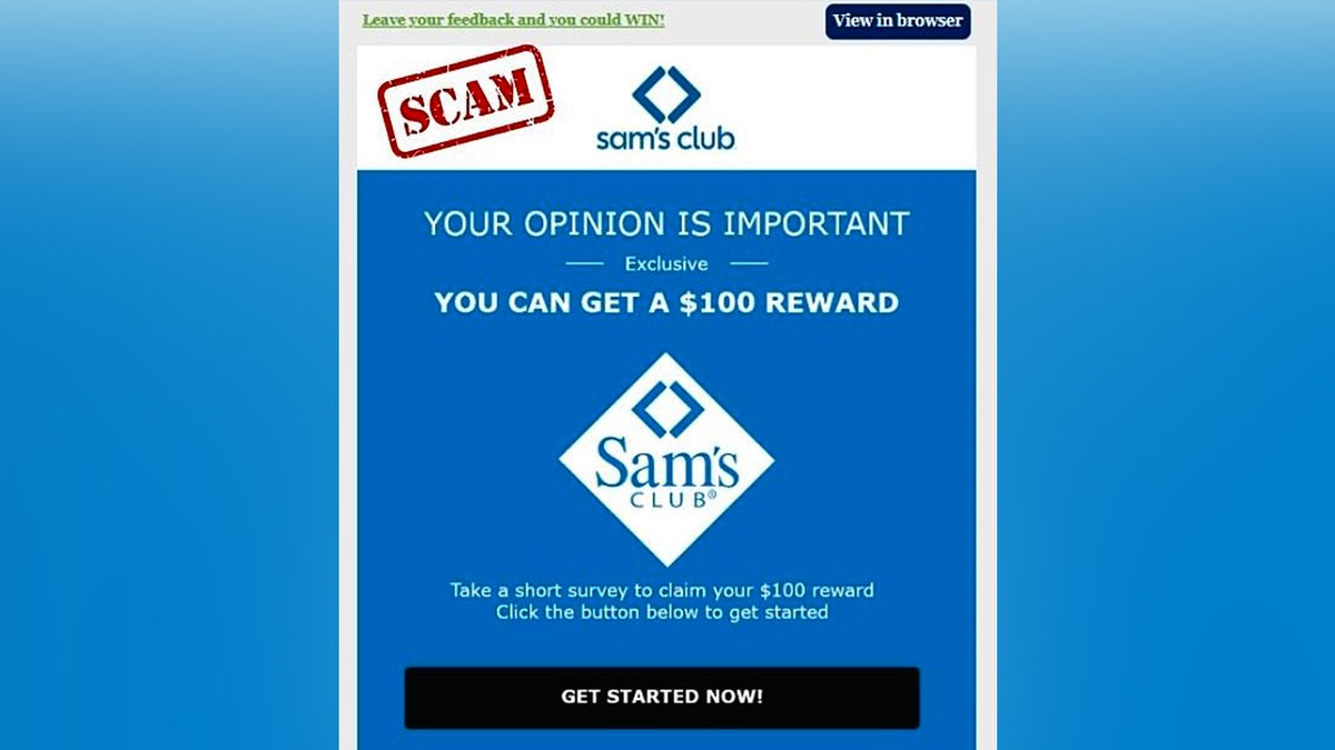 A Sam's Club email scam