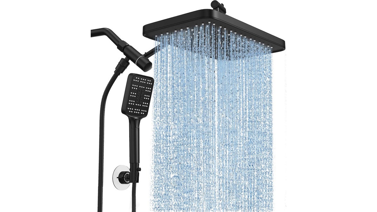 Create a spa-like atmosphere with a rainfall showerhead. 