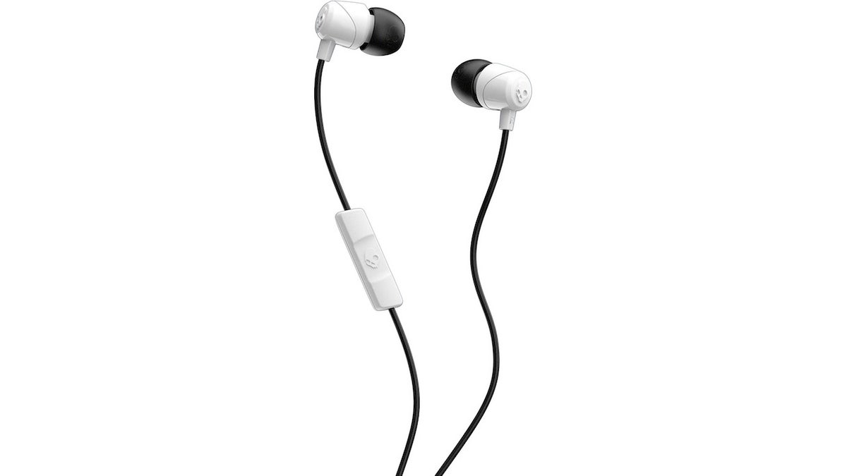 These are classic wired headphones that fit comfortably in your ears. 