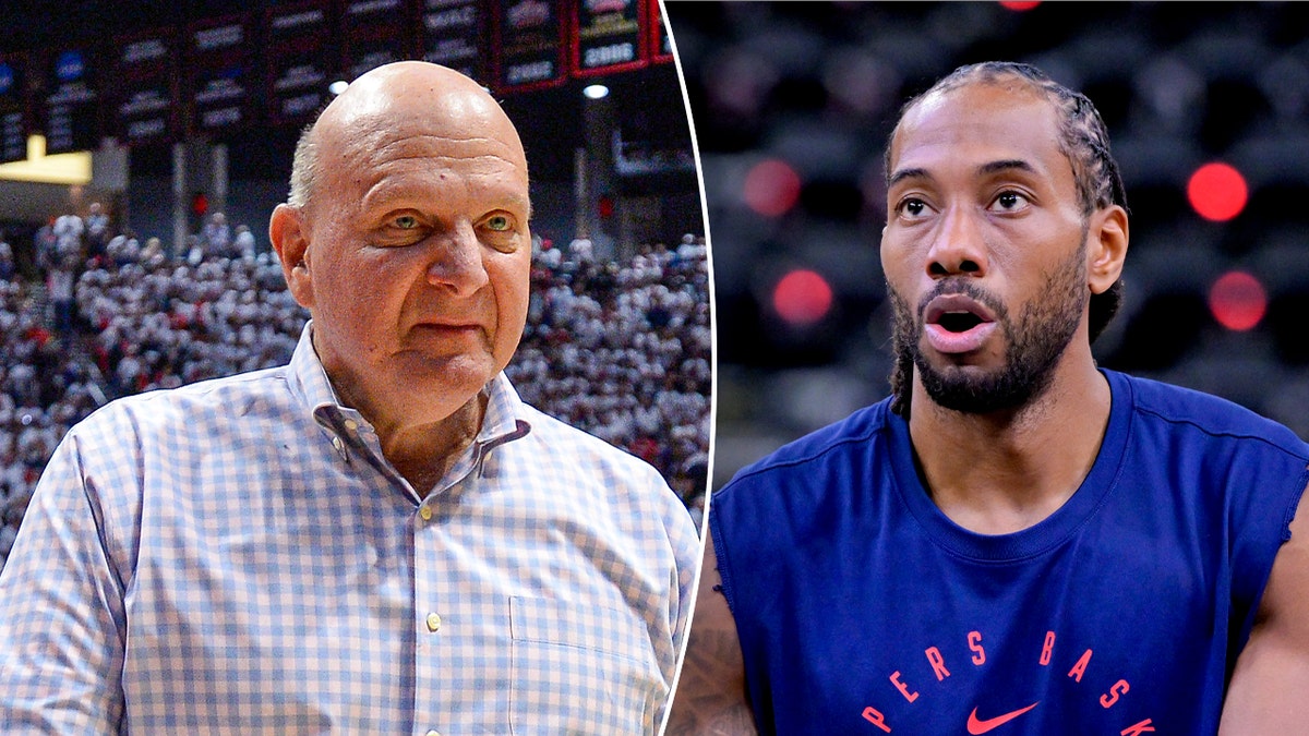 Steve Ballmer and Kawhi Leonard side by side