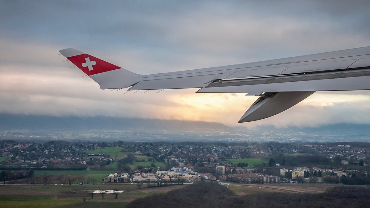 Swiss Air Lines airplane wing
