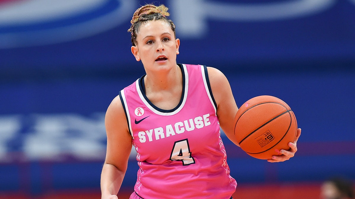Tiana Mangakahia dribbles during a game