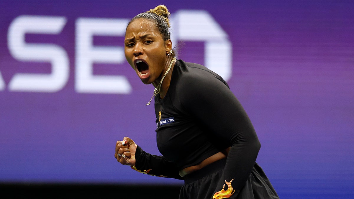Taylor Townsend celebrates