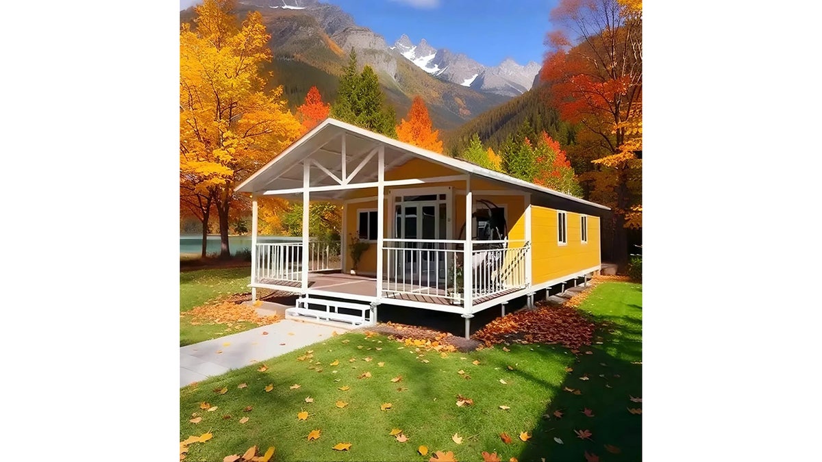 This tiny home can be assembled in less than 30 minutes. 