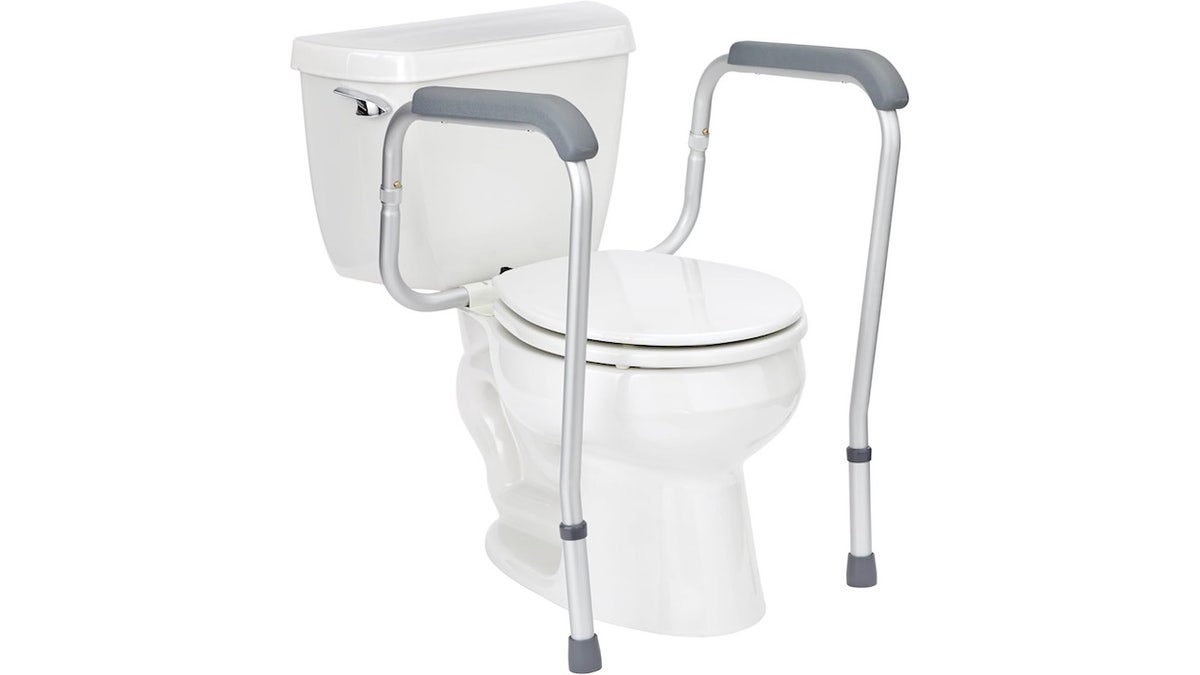 Get the support and security you need with this toilet safety rail.