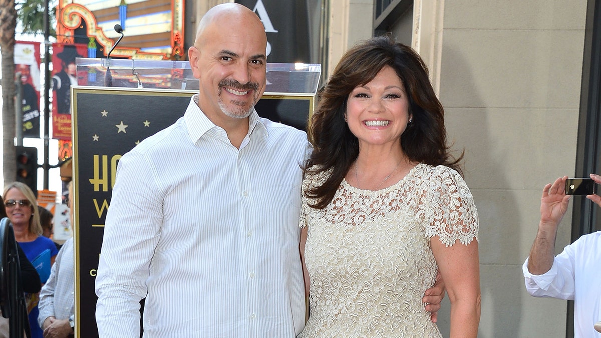Tom Vitale and Valerie Bertinelli on the Hollywood Walk of Fame in August 2012.