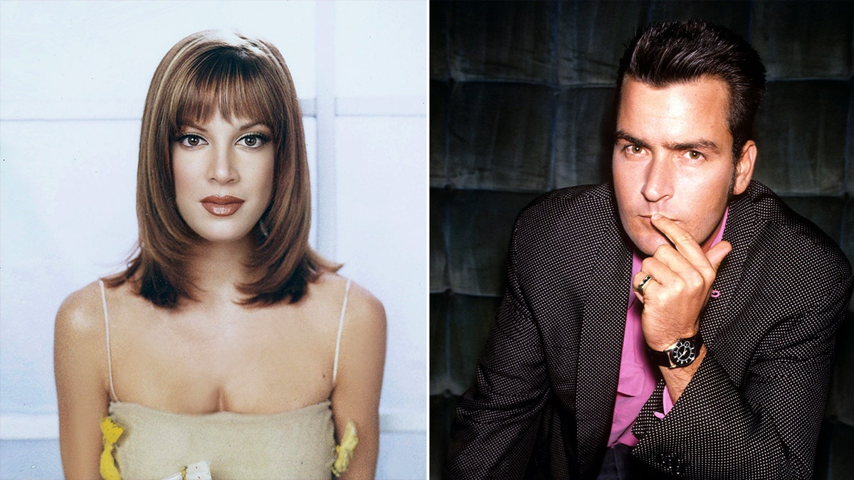 Tori Spelling and Charlie Sheen