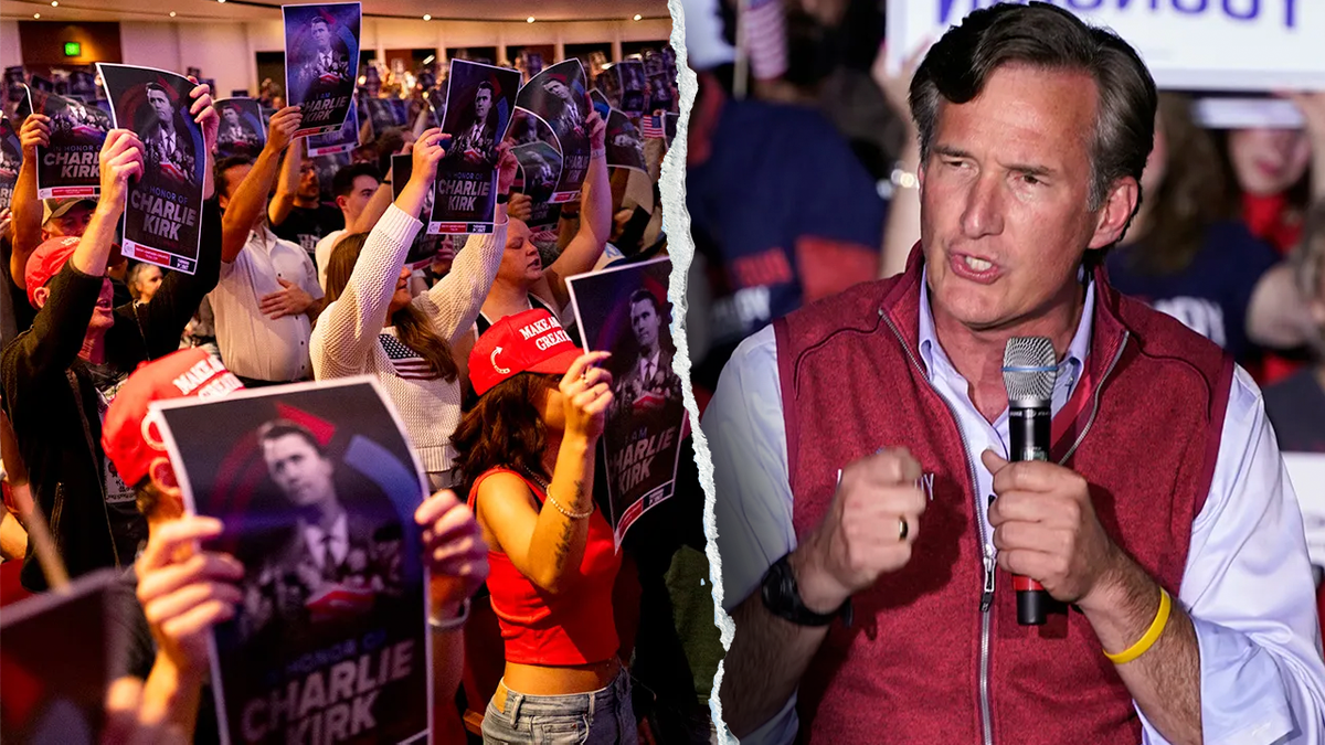 Turning Point USA event attendees and Gov. Glenn Youngkin