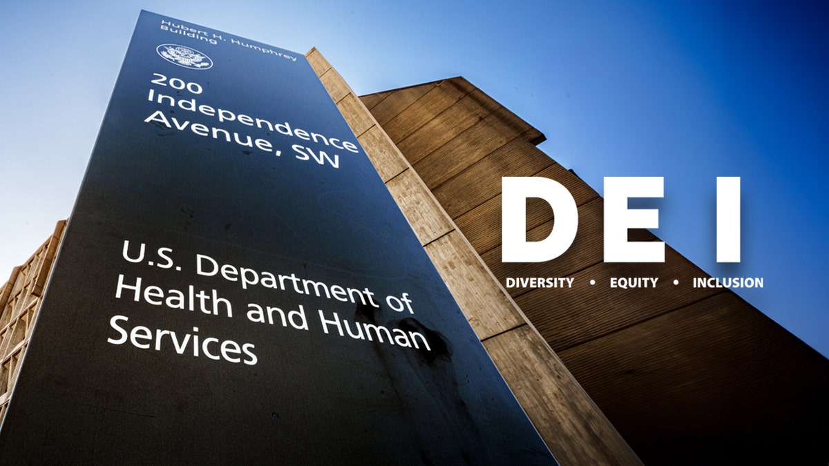 A photo of the HHS building with a DEI text overlay.