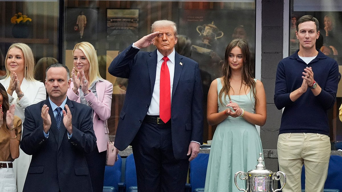 Trump during the national anthem