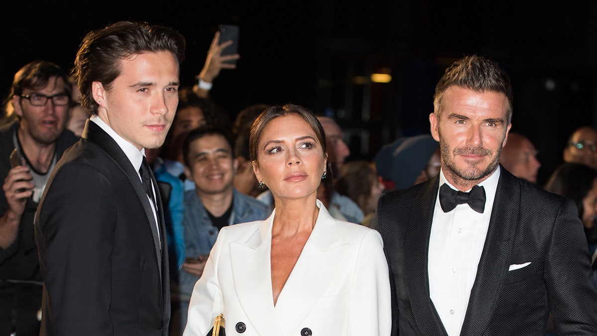 David and Victoria Beckham with son Brooklyn