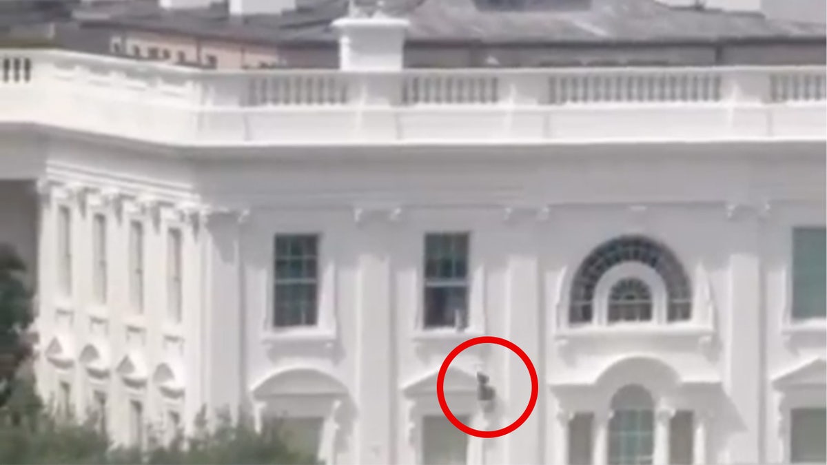 Mysterious articles seem to be thrown out the window open to the White House