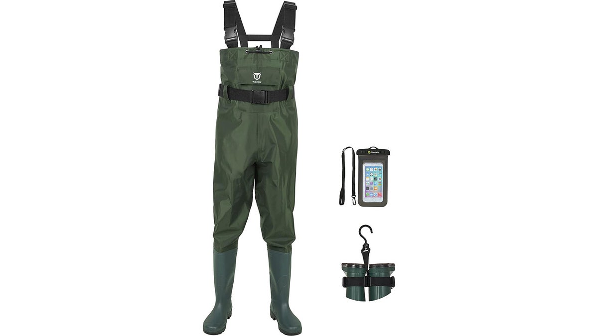 Stay dry with a good pair of waders. 