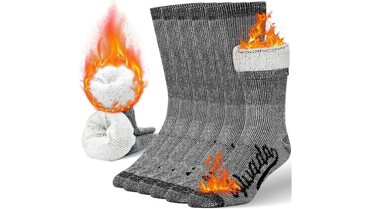 Keep your feet dry and warm with wool socks.