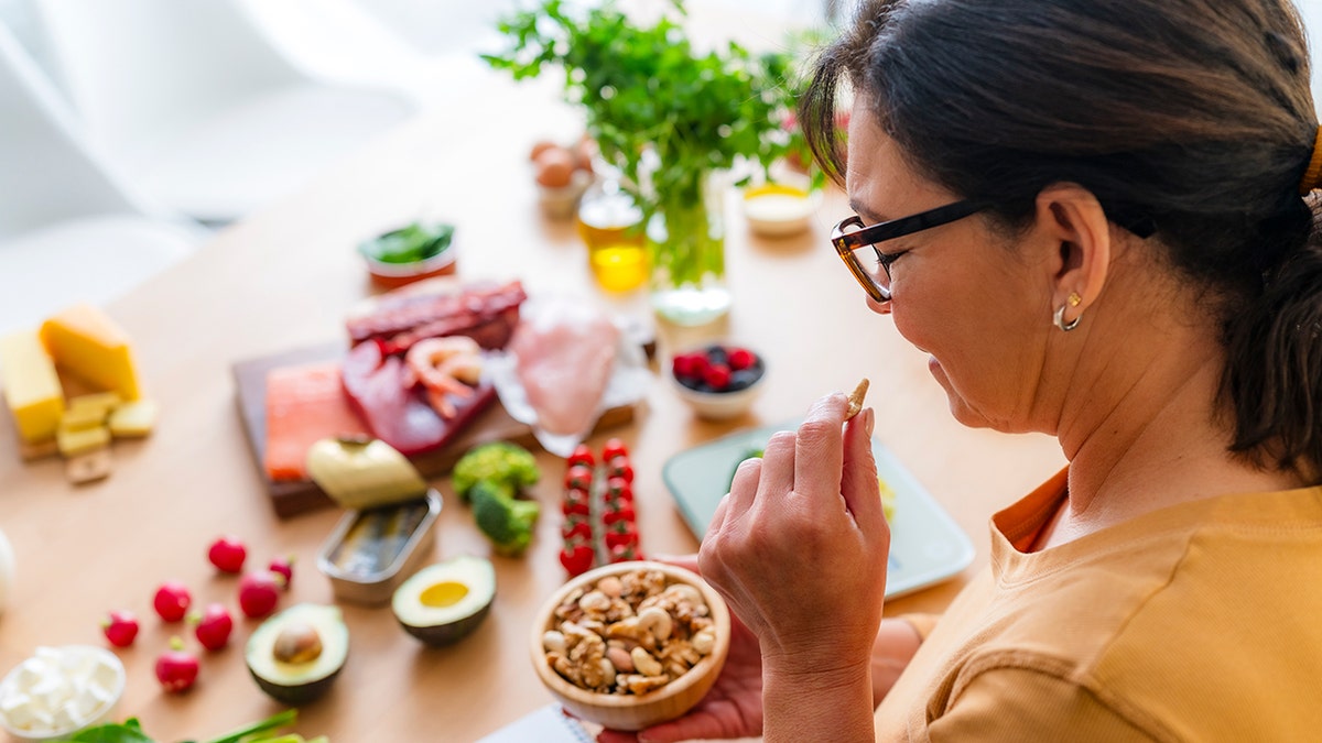 woman eating a keto meal