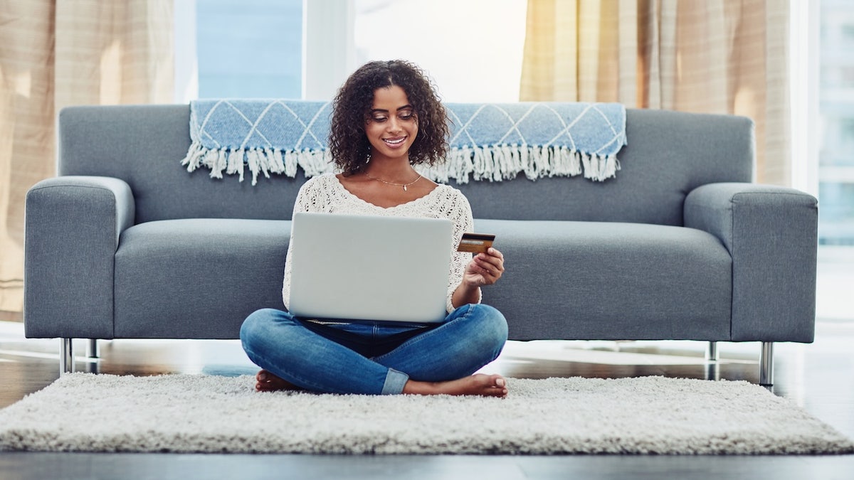 woman shopping on computer