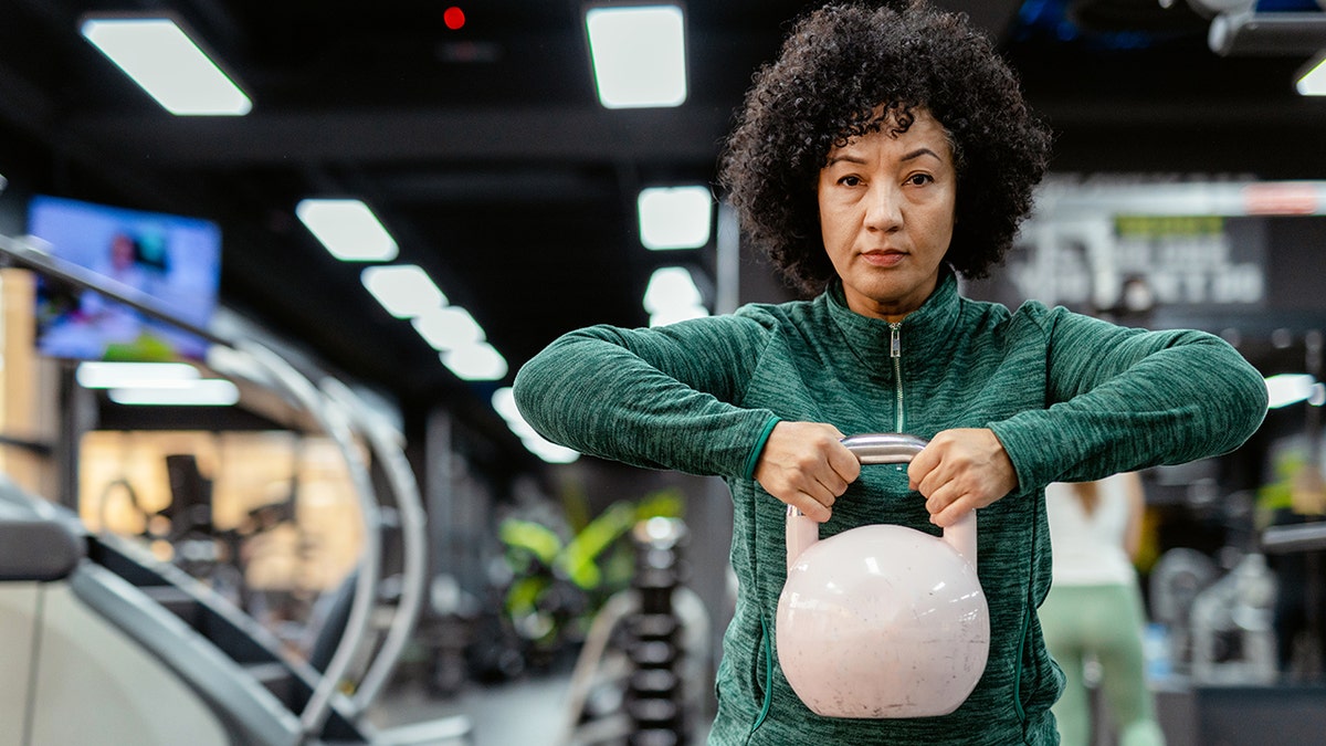 woman weight training