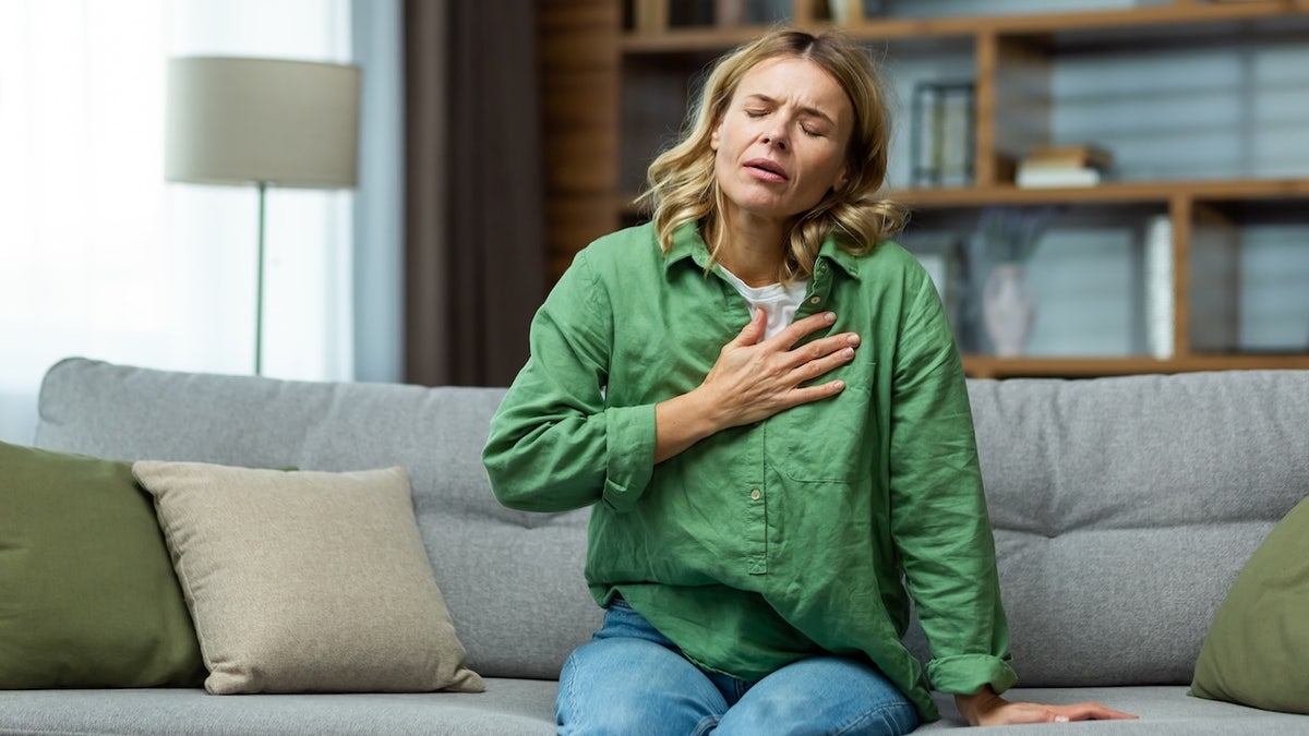 Woman with chest pain