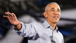 Former U.S. President Barack Obama speaks during a rally in Las Vegas