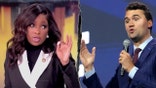 Rep. Jasmine Crockett, left, Charlie Kirk, right.