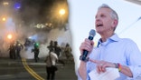 Portland protest clash and city official speaking