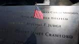 Sept. 11 memorial with an American flag