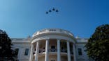 Fighter jets conduct a flyover the White House