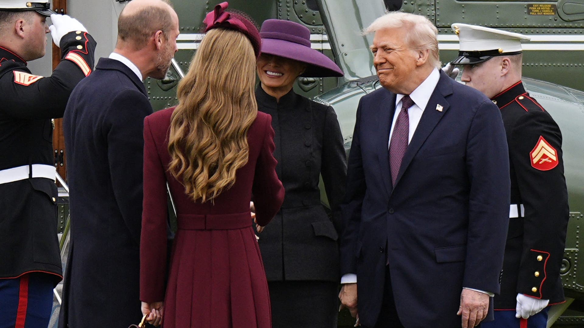 Prince William and Kate Middleton greet Donald and Melania Trump