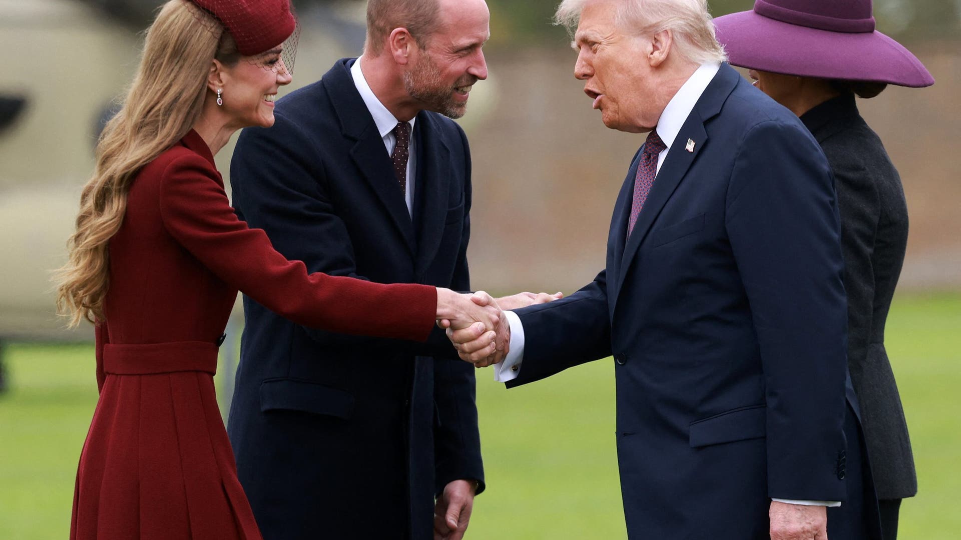 Kate Middleton shaking hands with Donald Trump